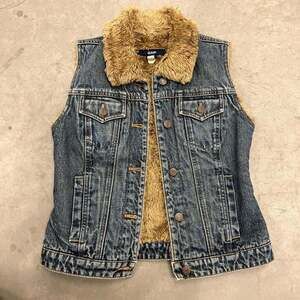 Gap Women's Blue and Tan Gilet